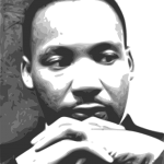 Martin Luther King black and white illustration
