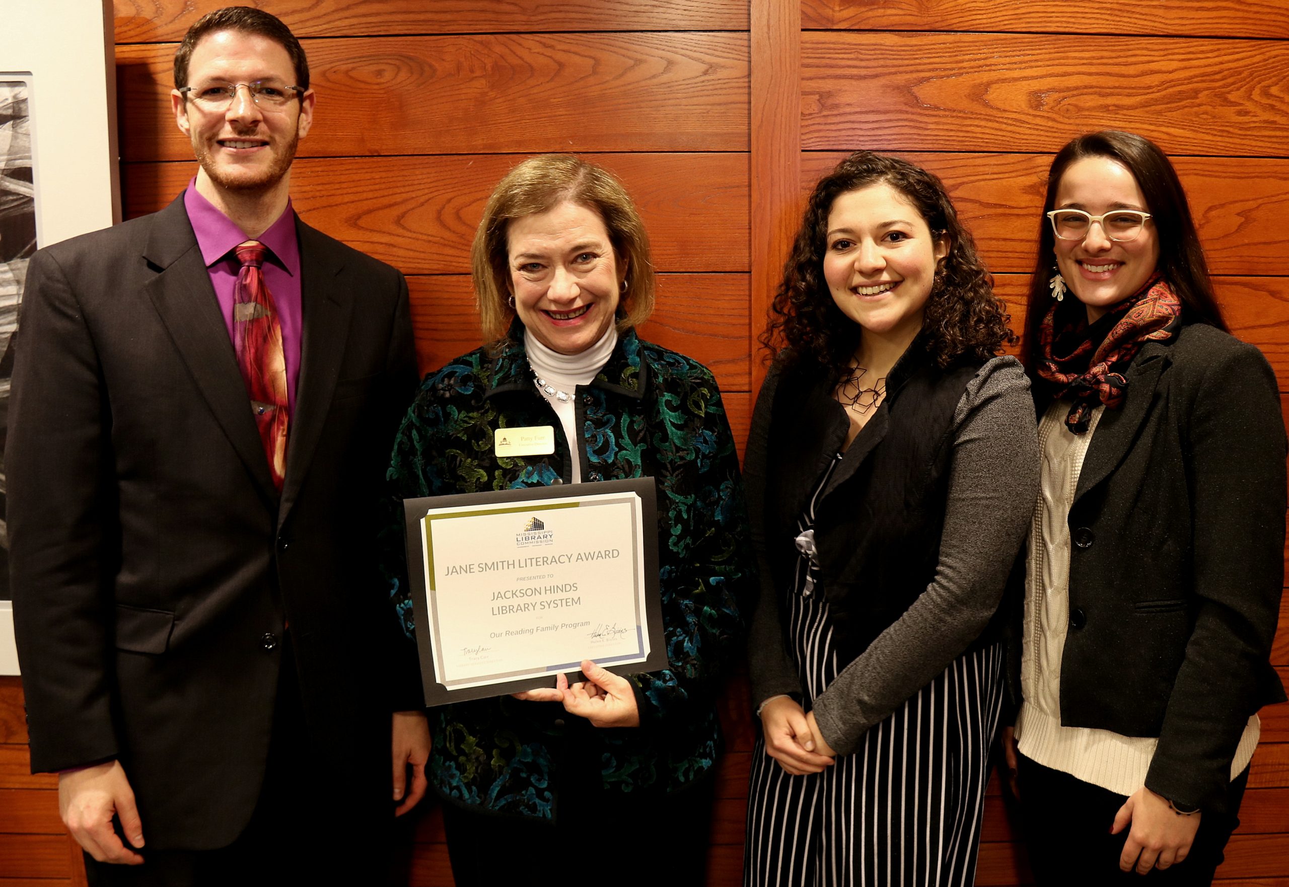 JHLS Receives the Jane Smith Literacy Award | Jackson/Hinds Library System