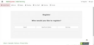 READsquared registration page