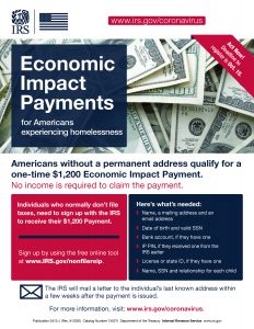 IRS Economic Impact Payment for Homeless Flyer