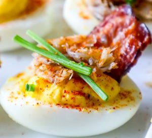  Crab and Bacon Deviled Eggs