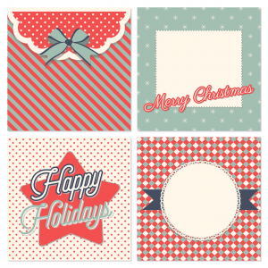 collage of four holiday cards