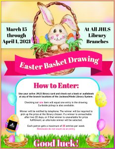 Easter Basket Drawing flyer with illustrations of Easter bunny in a basket, Easter eggs and grass.