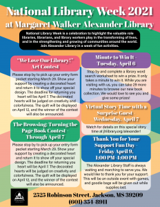 National Library Week 2021 Flyer for Margaret Walker Alexander Library