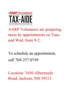 AARP Tax Aide Flyer