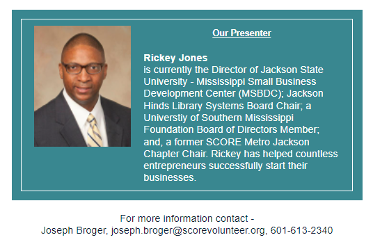 JHLS Board Chair Scheduled to Present at SCORE Mississippi Webinar on April 14
